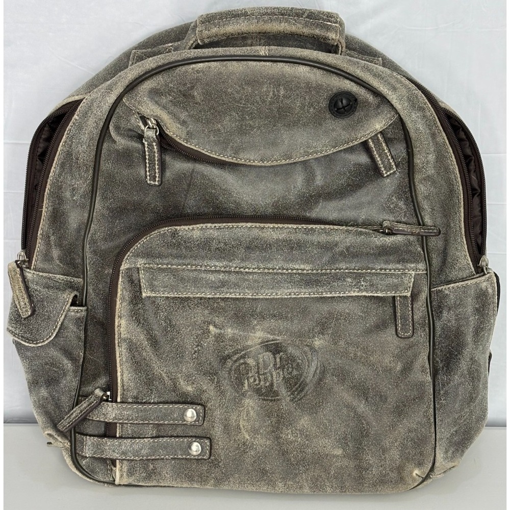 Dr Pepper Backpack Bag Gray Leather Zipper Around‎ Adjustable Strap Vintage NWOT